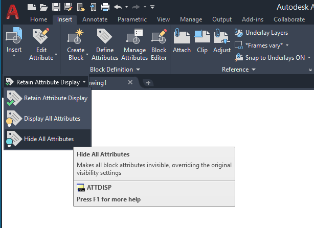 Attribute Display in AutoCAD 2010